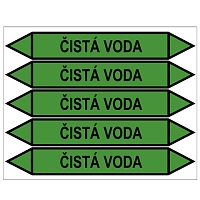 Značení potrubí, čistá voda, 350 × 52 mm, polyvinylchlorid